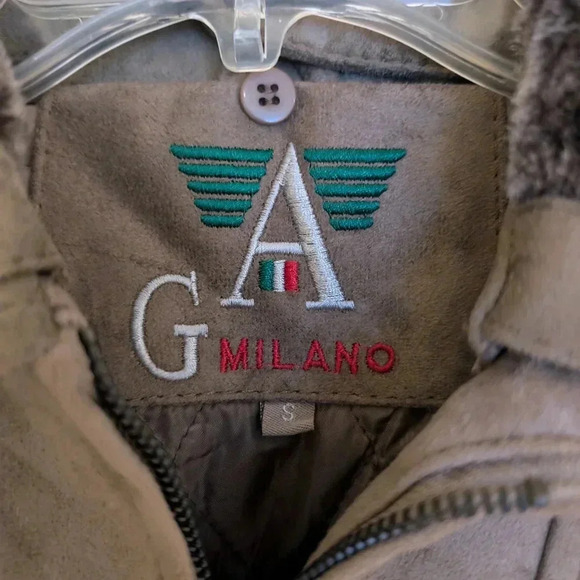 GA Milano Men's Brown Jacket with Faux Fur Collar New Wirh Tags Size Small - Picture 5 of 10